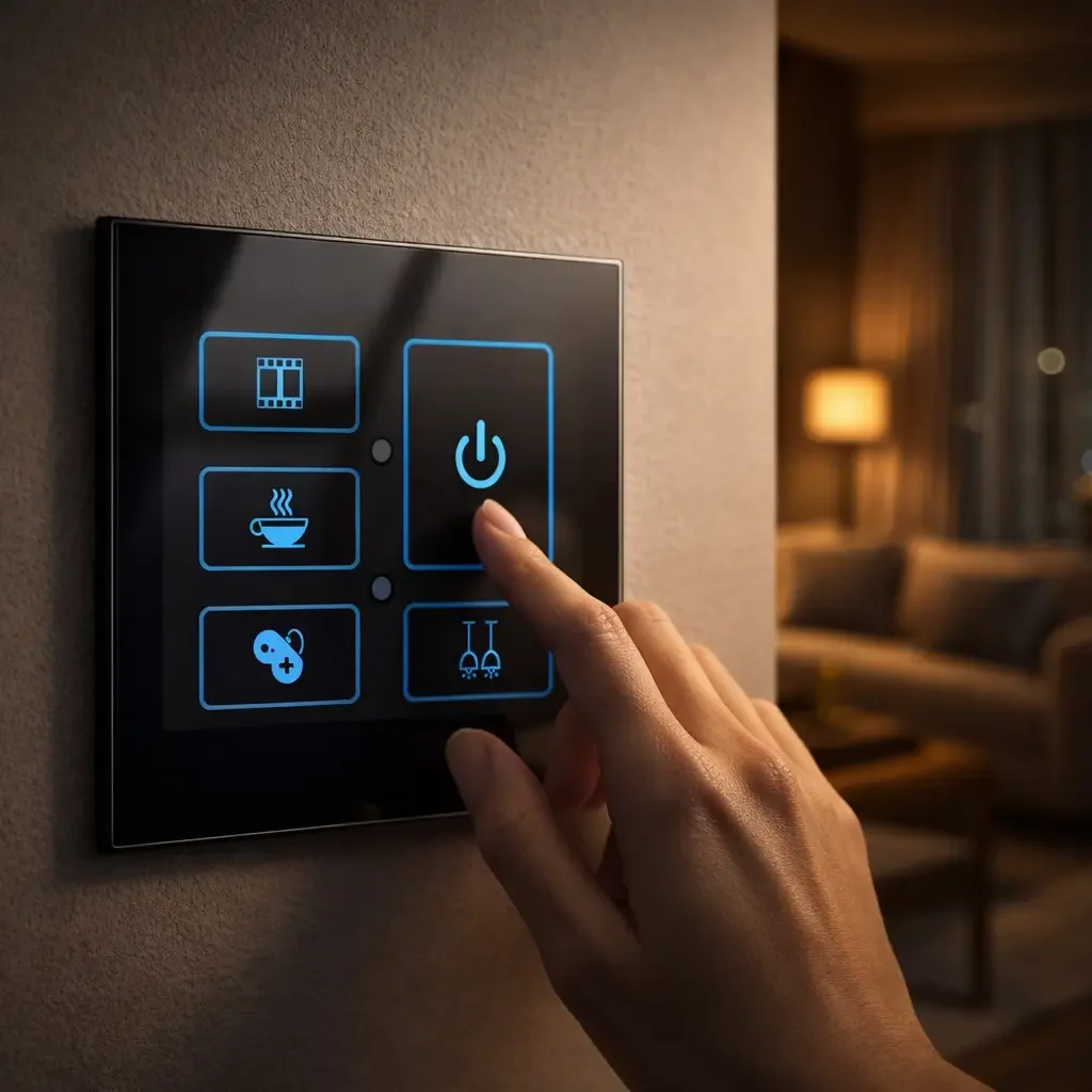 Smart touch wall panel controlling home appliances