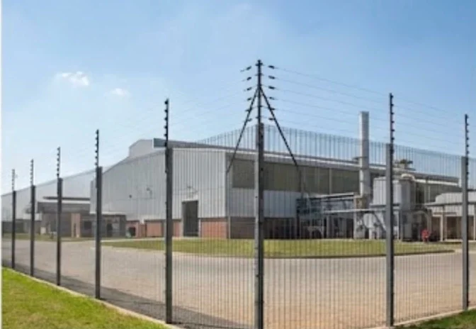 Commercial perimeter secured by Fatima Automation electric fencing